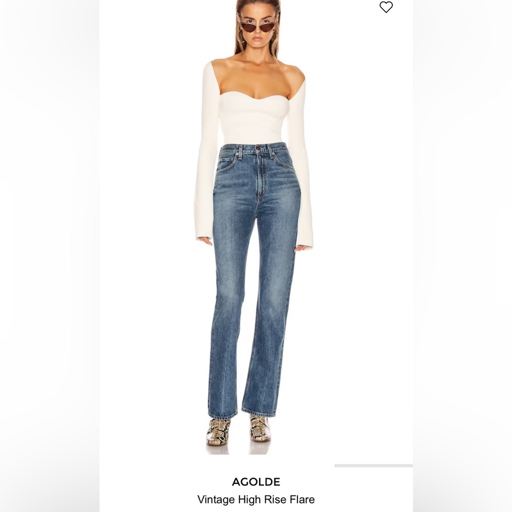 AGOLDE Vintage High Rise Flare Jeans SZ 26 Sold Out Like New Premium Denim